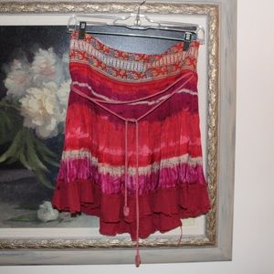 Free People Red Boho Skirt